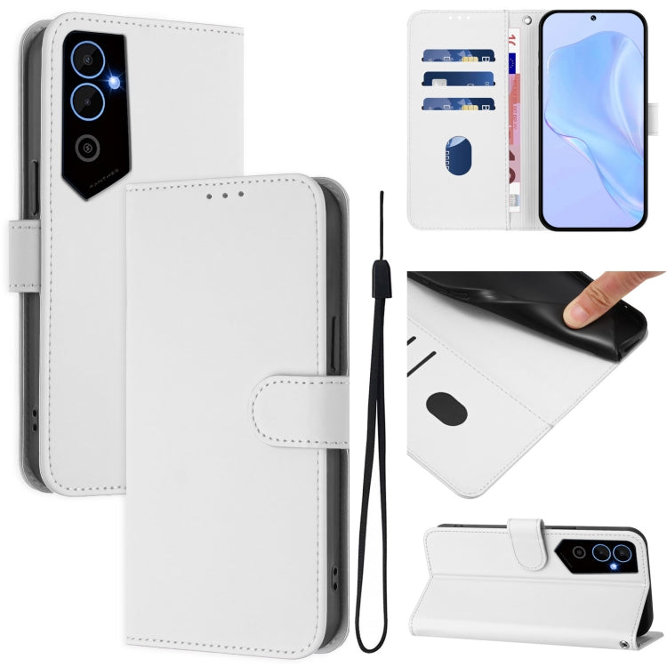 Skin Feel Solid Color Leather Phone Case with Lanyard, For Tecno Pova Neo 2, For Tecno Spark Go 2022 / 8C
