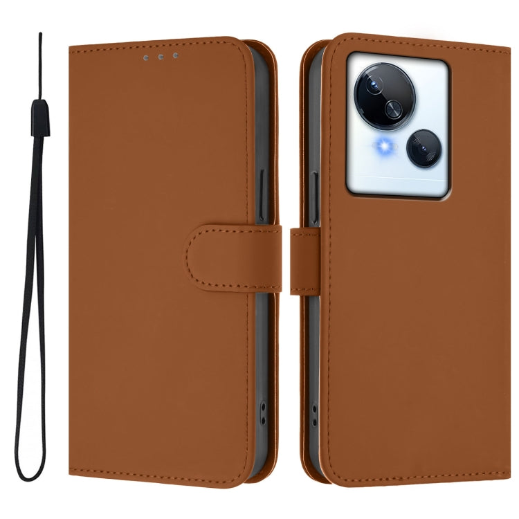 Skin Feel Solid Color Leather Phone Case with Lanyard, For Tecno Spark 10 5G, For Tecno Spark 10C / 10 4G