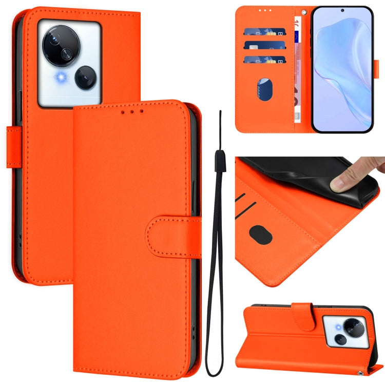 Skin Feel Solid Color Leather Phone Case with Lanyard, For Tecno Spark 10 5G, For Tecno Spark 10C / 10 4G
