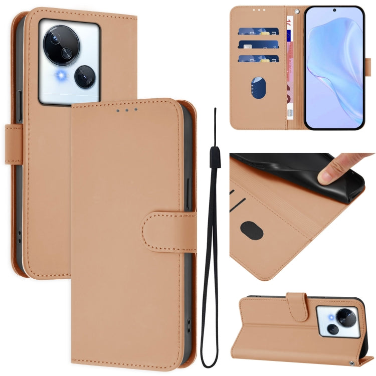 Skin Feel Solid Color Leather Phone Case with Lanyard, For Tecno Spark 10 5G, For Tecno Spark 10C / 10 4G