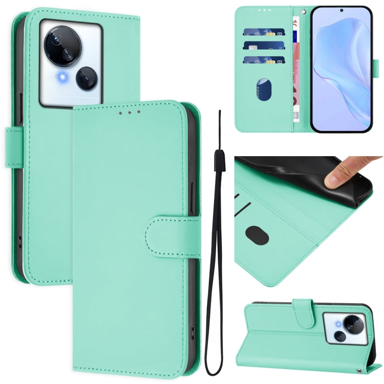 Skin Feel Solid Color Leather Phone Case with Lanyard, For Tecno Spark 10 5G, For Tecno Spark 10C / 10 4G