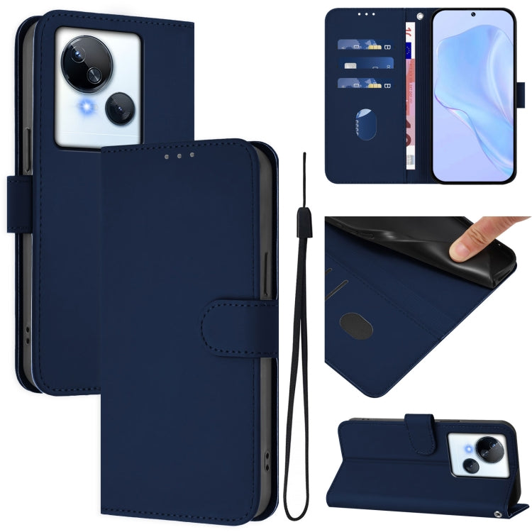 Skin Feel Solid Color Leather Phone Case with Lanyard, For Tecno Spark 10 5G, For Tecno Spark 10C / 10 4G
