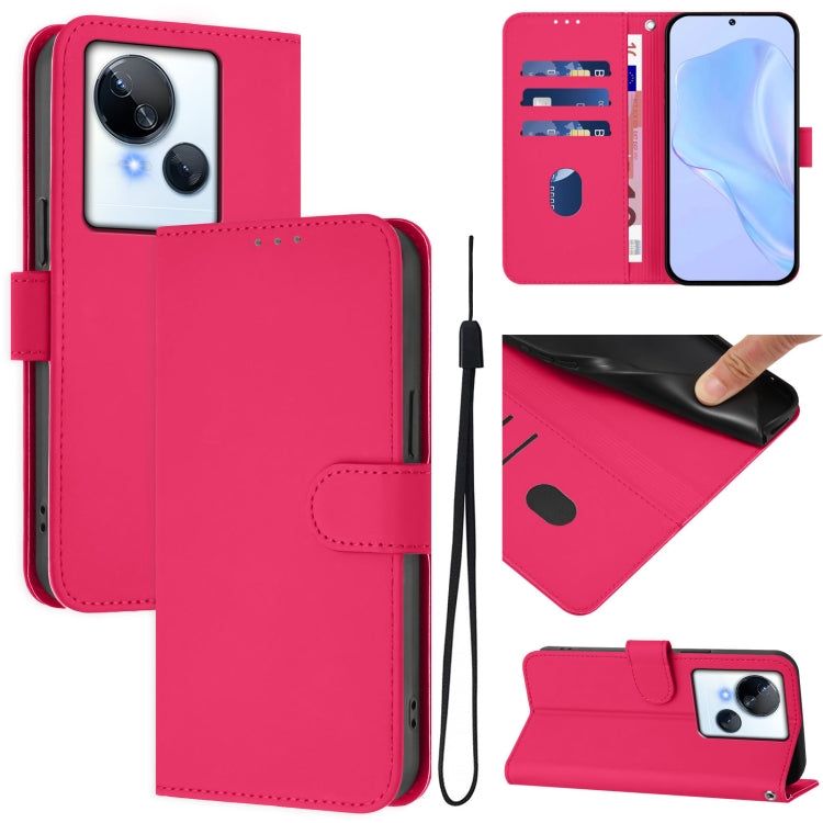 Skin Feel Solid Color Leather Phone Case with Lanyard, For Tecno Spark 10 5G, For Tecno Spark 10C / 10 4G