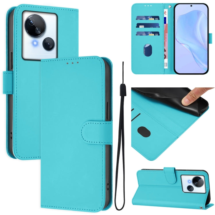 Skin Feel Solid Color Leather Phone Case with Lanyard, For Tecno Spark 10 5G, For Tecno Spark 10C / 10 4G