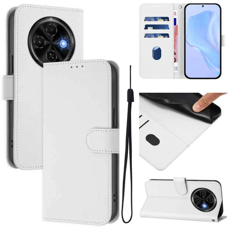 Skin Feel Solid Color Leather Phone Case with Lanyard, For Tecno Spark 30C 5G / Pop 9 5G, For Tecno Spark 30C