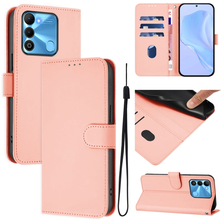 Skin Feel Solid Color Leather Phone Case with Lanyard, For Tecno Pova Neo 2, For Tecno Spark Go 2022 / 8C