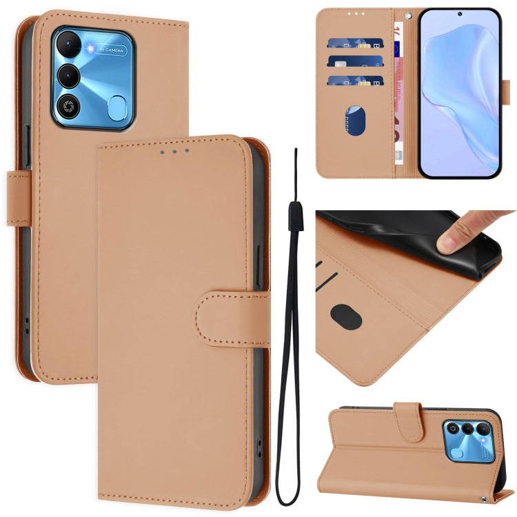 Skin Feel Solid Color Leather Phone Case with Lanyard, For Tecno Pova Neo 2, For Tecno Spark Go 2022 / 8C