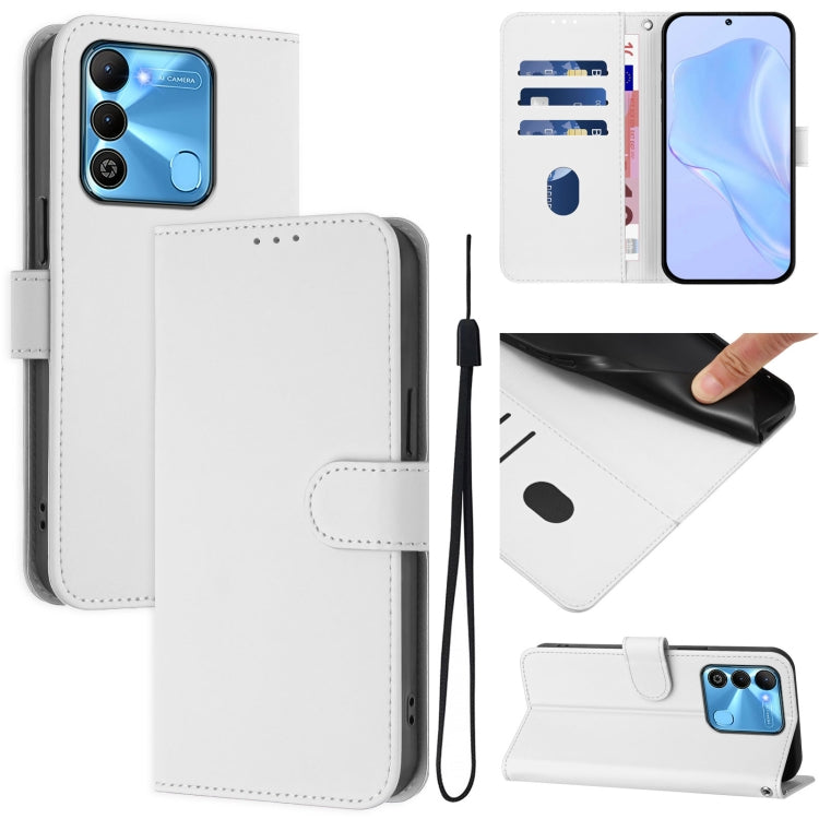 Skin Feel Solid Color Leather Phone Case with Lanyard, For Tecno Pova Neo 2, For Tecno Spark Go 2022 / 8C