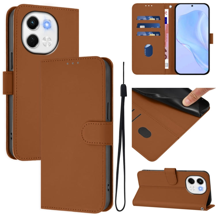 Skin Feel Solid Color Leather Phone Case with Lanyard, For Tecno Spark 30 5G / Pova 6 Neo 5G, For Tecno Spark Go 1