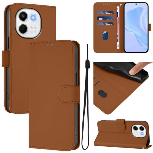 Skin Feel Solid Color Leather Phone Case with Lanyard, For Tecno Spark 30 5G / Pova 6 Neo 5G, For Tecno Spark Go 1