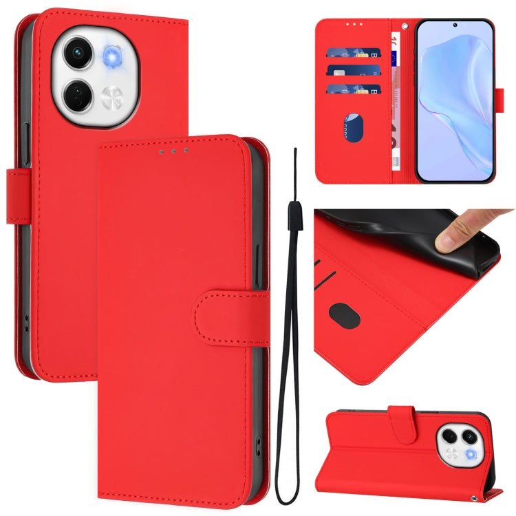 Skin Feel Solid Color Leather Phone Case with Lanyard, For Tecno Spark 30 5G / Pova 6 Neo 5G, For Tecno Spark Go 1