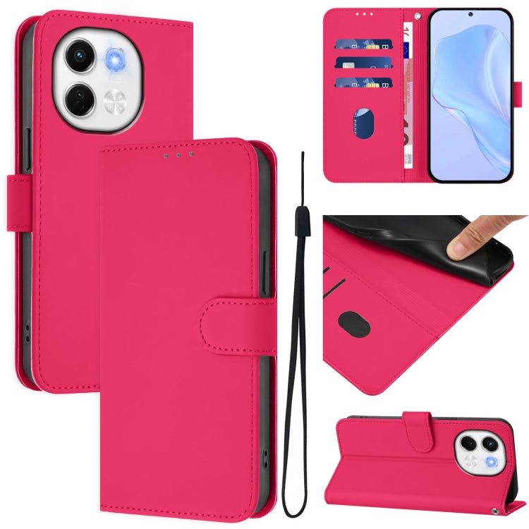 Skin Feel Solid Color Leather Phone Case with Lanyard, For Tecno Spark 30 5G / Pova 6 Neo 5G, For Tecno Spark Go 1