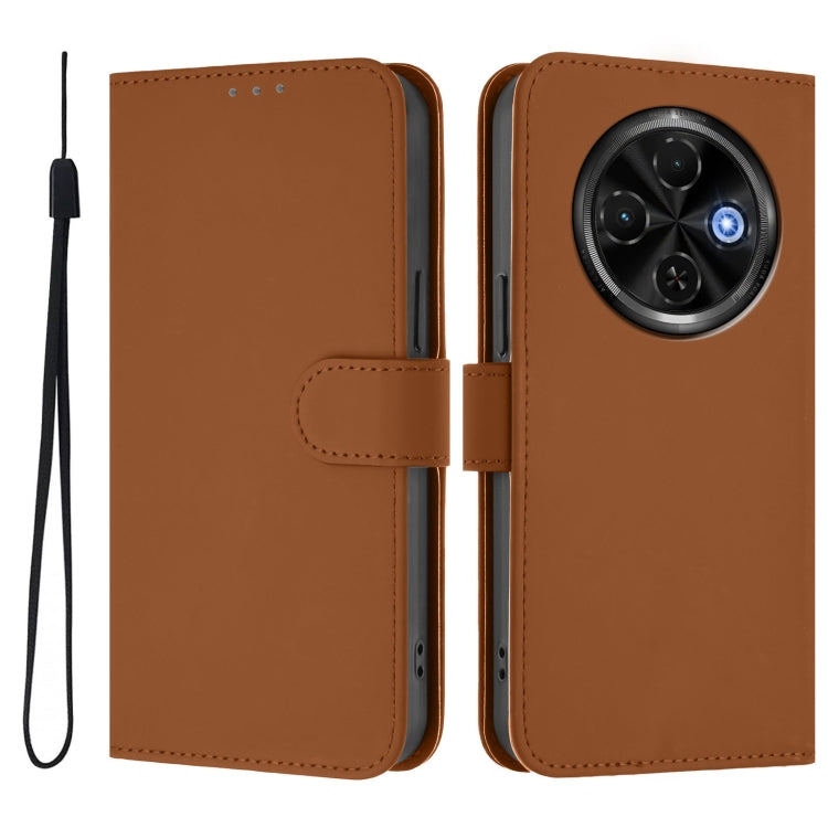 Skin Feel Solid Color Leather Phone Case with Lanyard, For Tecno Spark 30C 5G / Pop 9 5G, For Tecno Spark 30C