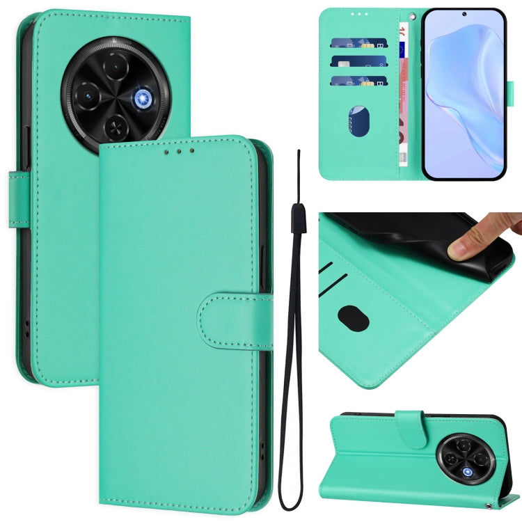 Skin Feel Solid Color Leather Phone Case with Lanyard, For Tecno Spark 30C 5G / Pop 9 5G, For Tecno Spark 30C