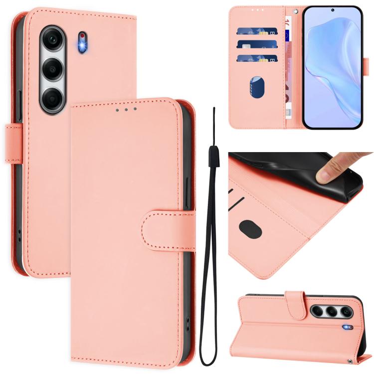 Skin Feel Solid Color Leather Phone Case with Lanyard, For Tecno Camon 40 Pro 4G, For Tecno Camon 40 Premier