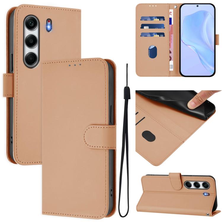 Skin Feel Solid Color Leather Phone Case with Lanyard, For Tecno Camon 40 Pro 4G, For Tecno Camon 40 Premier