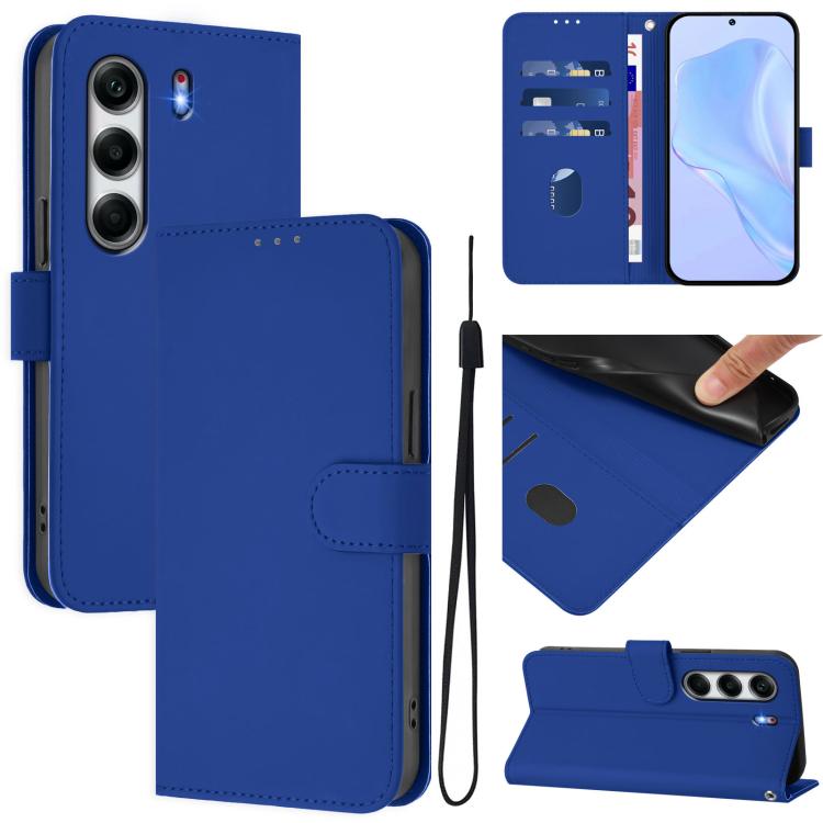 Skin Feel Solid Color Leather Phone Case with Lanyard, For Tecno Camon 40 4G, For Tecno Camon 40 Pro 5G