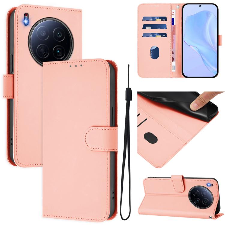 Skin Feel Solid Color Leather Phone Case with Lanyard, For Tecno Camon 40 Pro 4G, For Tecno Camon 40 Premier
