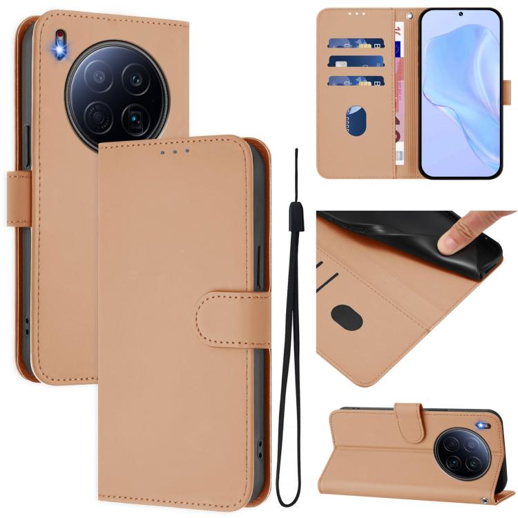 Skin Feel Solid Color Leather Phone Case with Lanyard, For Tecno Camon 40 Pro 4G, For Tecno Camon 40 Premier