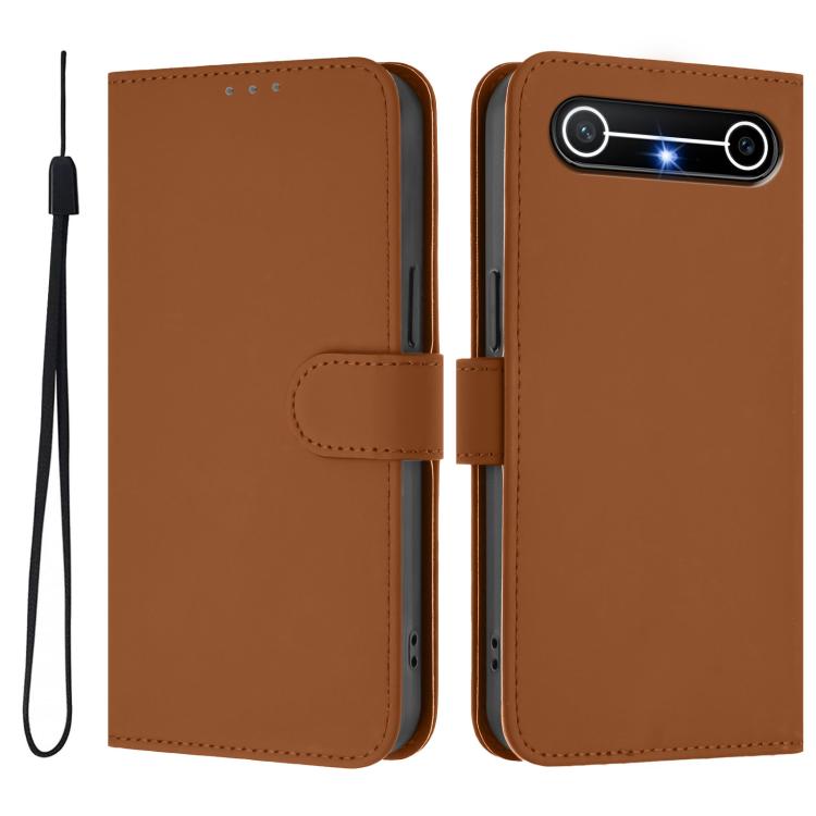 Skin Feel Solid Color Leather Phone Case with Lanyard, For Tecno Spark Slim 5G, For Tecno Pop 10