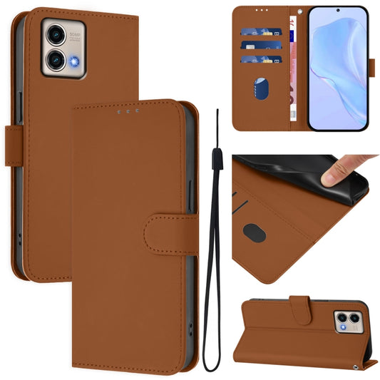 Skin Feel Solid Color Leather Phone Case with Lanyard, For Motorola Moto G Stylus 5G 2023, For Motorola Edge+ 2023 / Moto X40