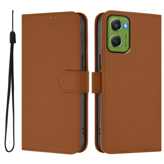 Skin Feel Solid Color Leather Phone Case with Lanyard, For Motorola Moto G06 4G, For Motorola Edge 60 Pro/60s Pro