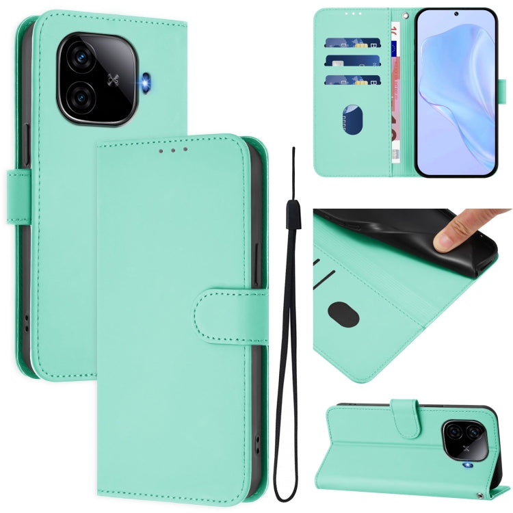 Skin Feel Solid Color Leather Phone Case with Lanyard, For vivo Y20 / Y20i / Y20S / Y11S, For vivo iQOO Z9 5G / Z9 Turbo 5G