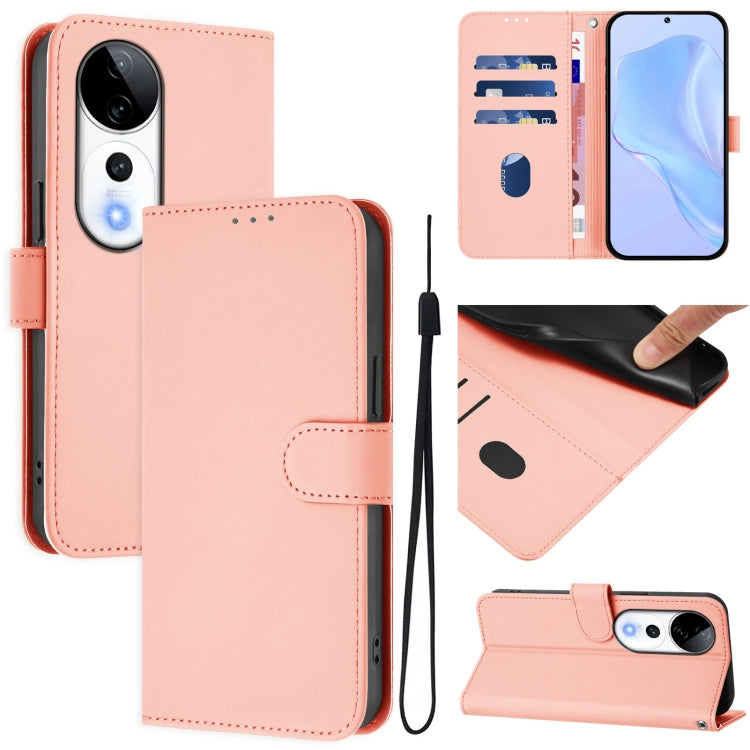 Skin Feel Solid Color Leather Phone Case with Lanyard, For vivo V40 Lite 5G / V30E 5G Global, For vivo S19 Pro