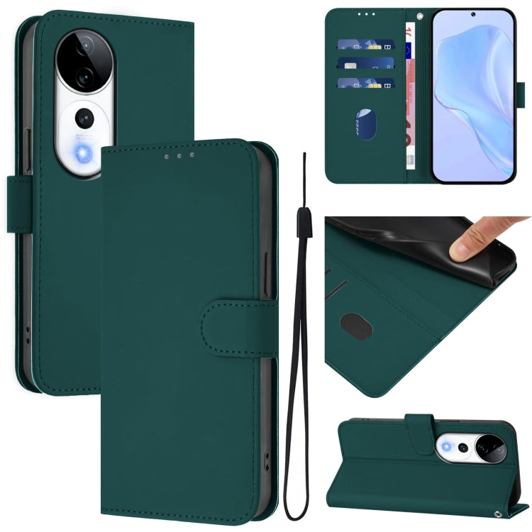 Skin Feel Solid Color Leather Phone Case with Lanyard, For vivo V40 Lite 5G / V30E 5G Global, For vivo S19 Pro