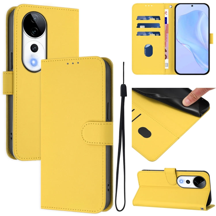 Skin Feel Solid Color Leather Phone Case with Lanyard, For vivo V40 Lite 5G / V30E 5G Global, For vivo S19 Pro