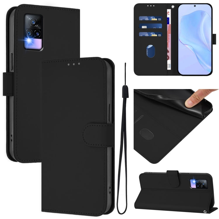 Skin Feel Solid Color Leather Phone Case with Lanyard, For vivo V20 / V21E 4G / Y73 2021, For vivo Y53S 4G / Y51A 2021
