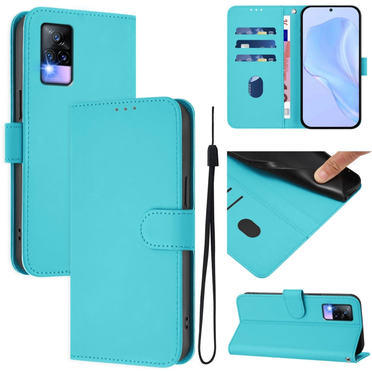 Skin Feel Solid Color Leather Phone Case with Lanyard, For vivo V20 / V21E 4G / Y73 2021, For vivo Y53S 4G / Y51A 2021