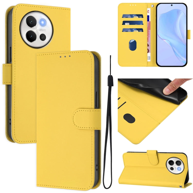Skin Feel Solid Color Leather Phone Case with Lanyard, For vivo V40 Lite 5G / V30E 5G Global, For vivo S19 Pro