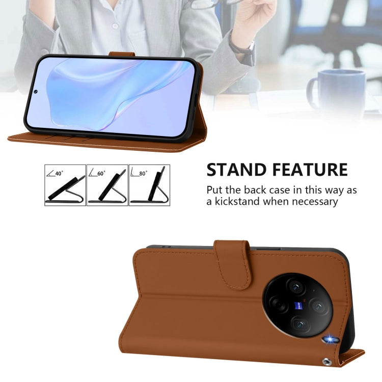 Skin Feel Solid Color Leather Phone Case with Lanyard, For vivo X100S 5G, For vivo Y03 4G Global / Y18 4G