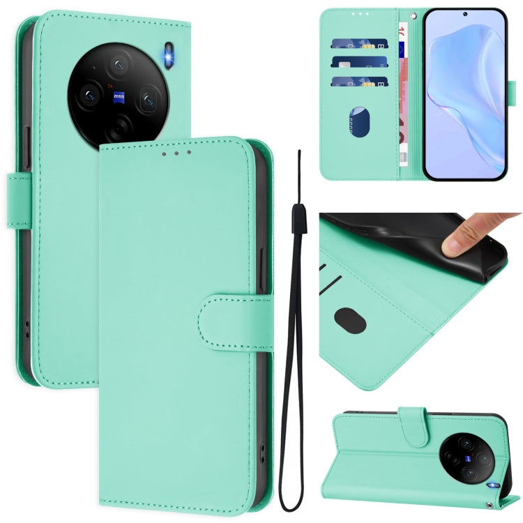 Skin Feel Solid Color Leather Phone Case with Lanyard, For vivo X100S 5G, For vivo Y03 4G Global / Y18 4G
