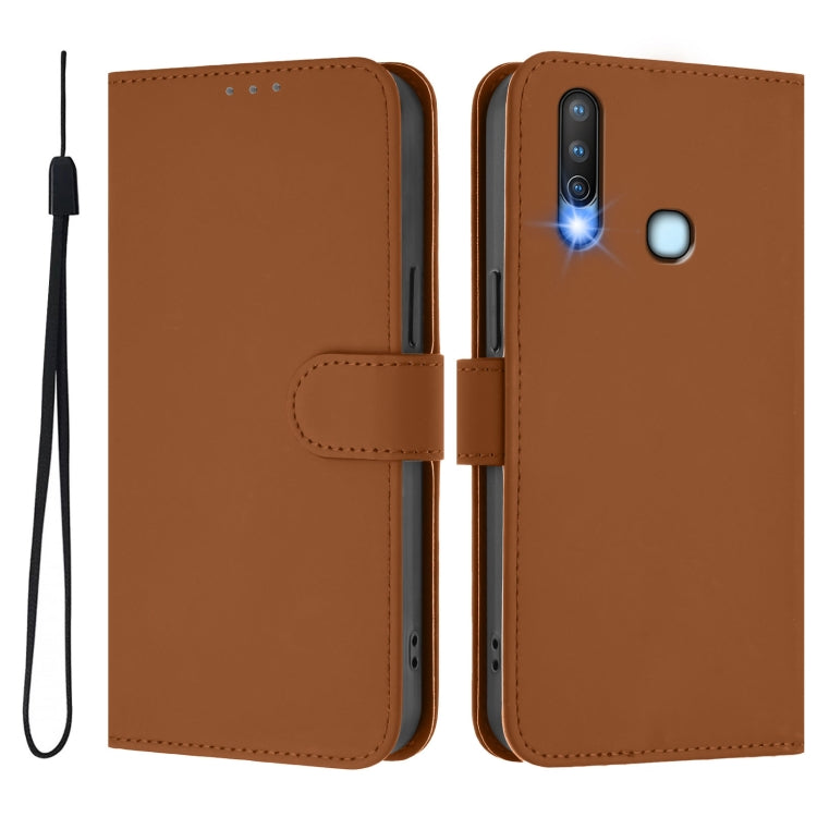 Skin Feel Solid Color Leather Phone Case with Lanyard, For vivo Y17 / Y15 / Y12 / Y11, For vivo Y27 4G 2023 Global