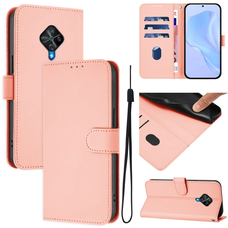 Skin Feel Solid Color Leather Phone Case with Lanyard, For vivo V20 / V21E 4G / Y73 2021, For vivo Y53S 4G / Y51A 2021