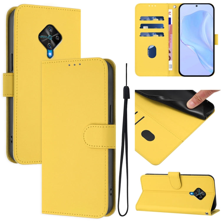 Skin Feel Solid Color Leather Phone Case with Lanyard, For vivo V20 / V21E 4G / Y73 2021, For vivo Y53S 4G / Y51A 2021