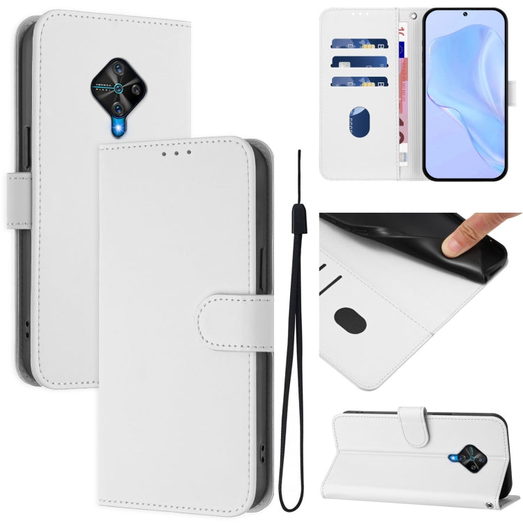 Skin Feel Solid Color Leather Phone Case with Lanyard, For vivo V20 / V21E 4G / Y73 2021, For vivo Y53S 4G / Y51A 2021