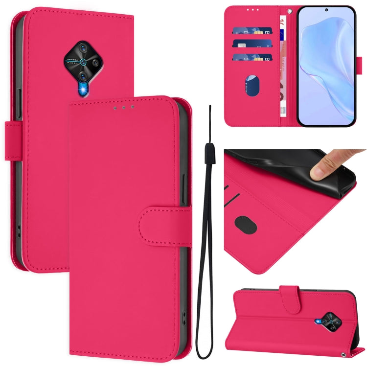 Skin Feel Solid Color Leather Phone Case with Lanyard, For vivo V20 / V21E 4G / Y73 2021, For vivo Y53S 4G / Y51A 2021
