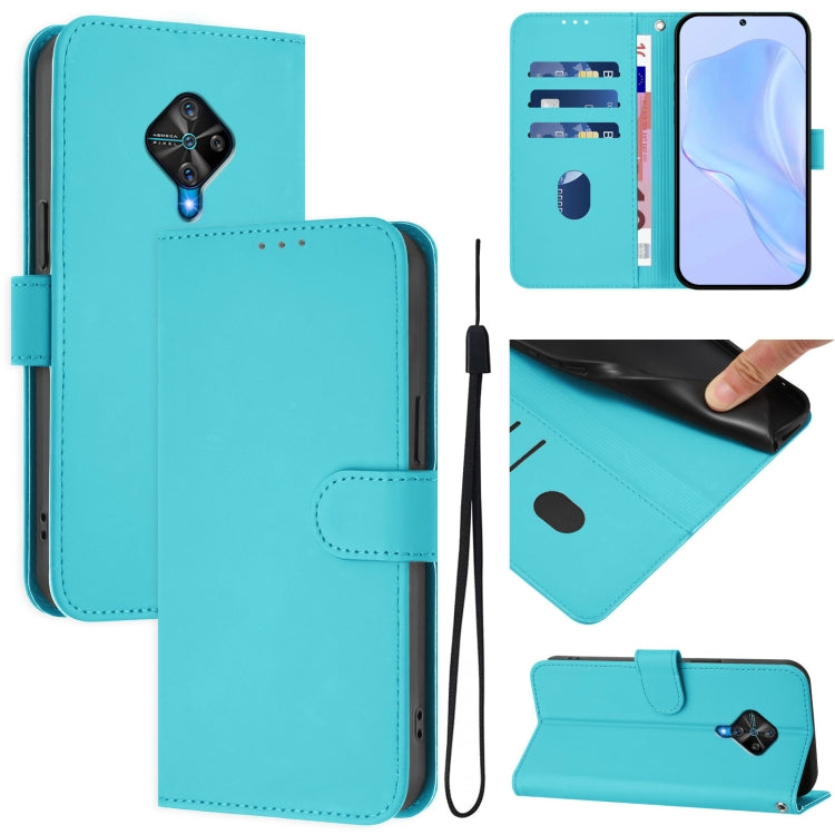Skin Feel Solid Color Leather Phone Case with Lanyard, For vivo V20 / V21E 4G / Y73 2021, For vivo Y53S 4G / Y51A 2021