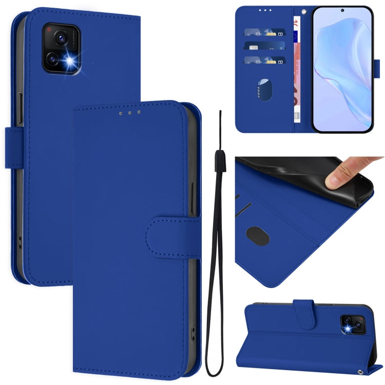 Skin Feel Solid Color Leather Phone Case with Lanyard, For vivo Y52S 5G / iQOO U3 / Y31S 5G, For vivo Y70S