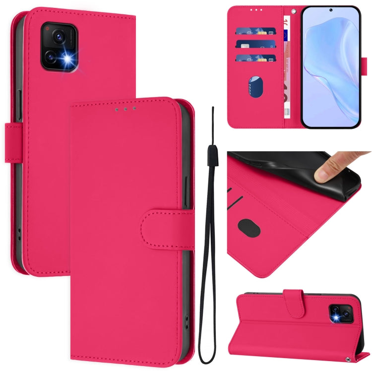 Skin Feel Solid Color Leather Phone Case with Lanyard, For vivo Y52S 5G / iQOO U3 / Y31S 5G, For vivo Y70S