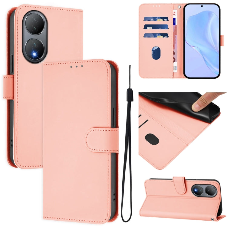 Skin Feel Solid Color Leather Phone Case with Lanyard, For vivo Y100 5G Global, For vivo V27 5G / V27  Pro 5G Global