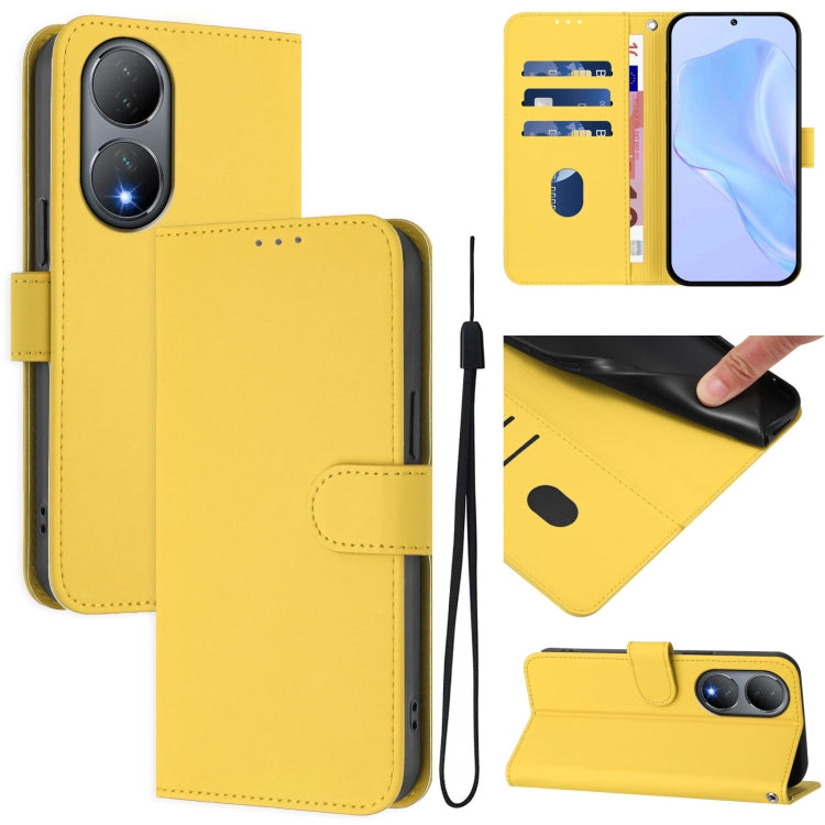 Skin Feel Solid Color Leather Phone Case with Lanyard, For vivo Y100 5G Global, For vivo V27 5G / V27  Pro 5G Global