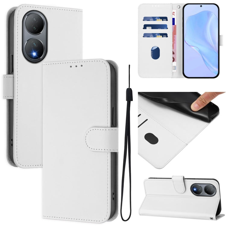 Skin Feel Solid Color Leather Phone Case with Lanyard, For vivo Y100 5G Global, For vivo V27 5G / V27  Pro 5G Global