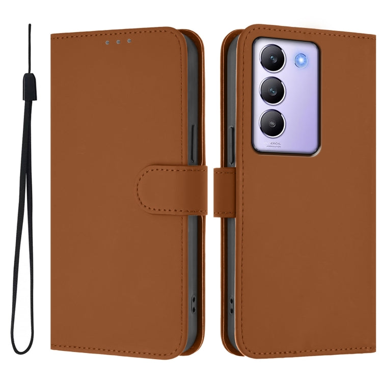 Skin Feel Solid Color Leather Phone Case with Lanyard, For vivo Y100 5G IDN / V40 SE 5G, For vivo V30 5G Global / V30 Pro Global