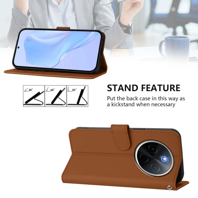 Skin Feel Solid Color Leather Phone Case with Lanyard, For vivo Y300 Pro, For vivo iQOO Z9s Pro 5G India