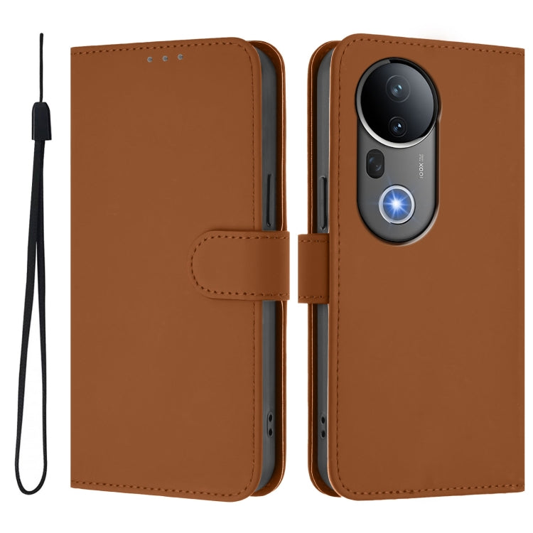 Skin Feel Solid Color Leather Phone Case with Lanyard, For vivo S20 Pro, For vivo Y300
