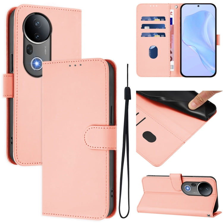 Skin Feel Solid Color Leather Phone Case with Lanyard, For vivo S20 Pro, For vivo Y300